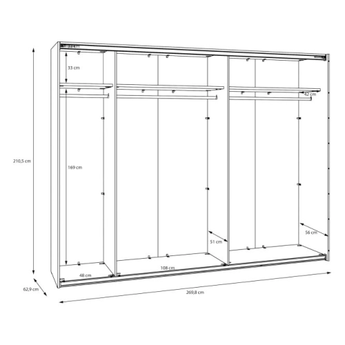 Szafa ubraniowa 270 cm Kolor Piaskowy